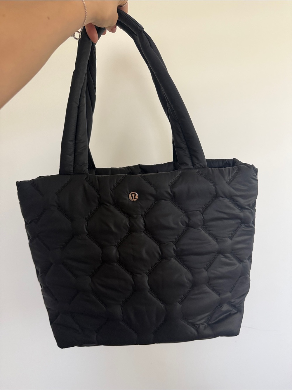 lululemon athletica Black Quilted Puffer Tote